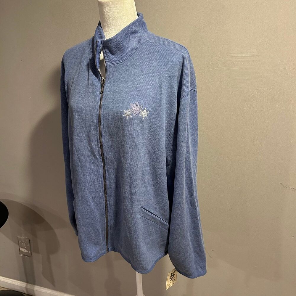 NWT Gear For Sports Snowflake Embroidered Full Zip Sweatshirt XXL Womens